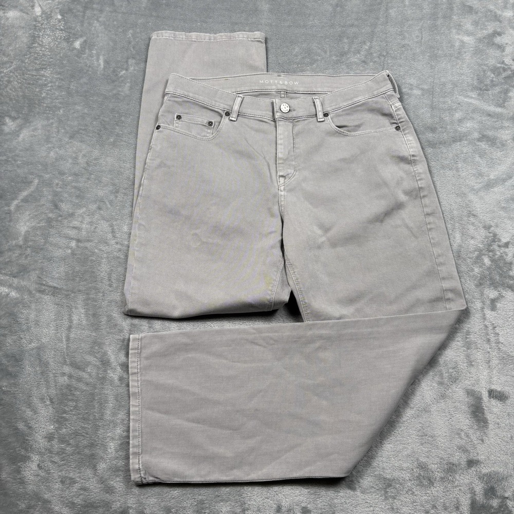 Mott & Bow Slim Stone Jeans Mens 31x30 Light Gray Mid-Rise Stretch Denim